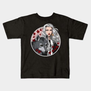 Forest Wolf Shaman Kids T-Shirt